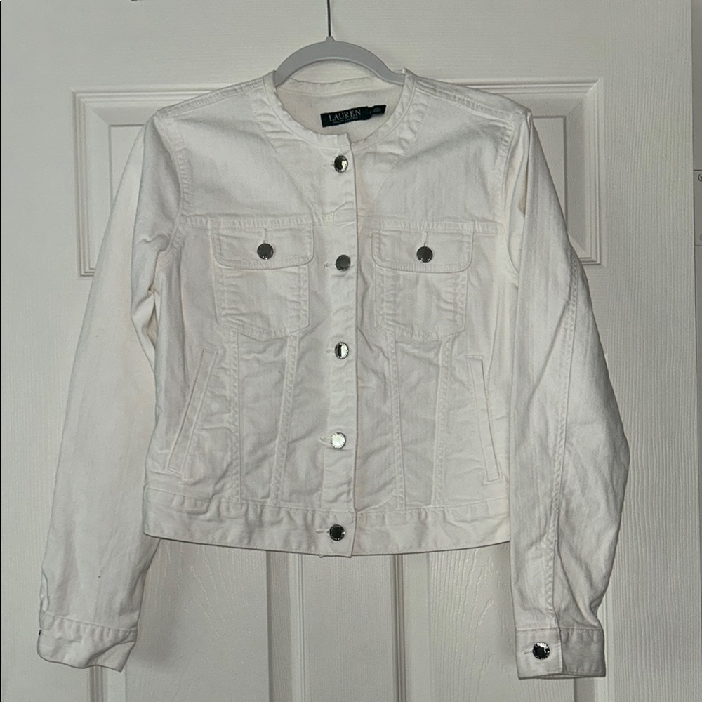 Lauren by Ralph Lauren White Denim Jacket